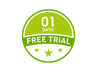 1 days free trial. 1 day Free trial badges