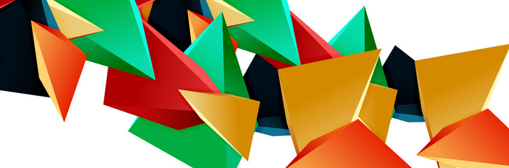 Triangle mosaic abstract background, 3d triangular low poly shapes. Geometric vector illustration for covers, banners, flyers and posters and other