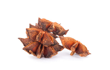 Star anise on white background