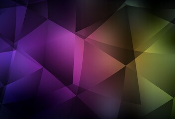 Dark Pink, Yellow vector triangle mosaic template.