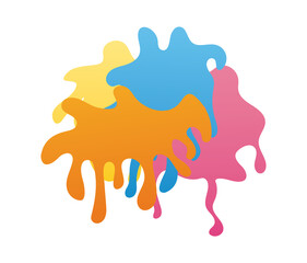 drips inks blots colors flat style icons