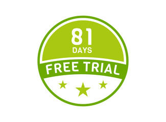 81 days free trial. 81 day Free trial badges