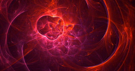 3D rendering abstract multicolor fractal light background