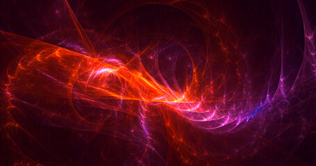 3D rendering abstract multicolor fractal light background