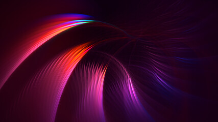 3D rendering abstract multicolor fractal light background