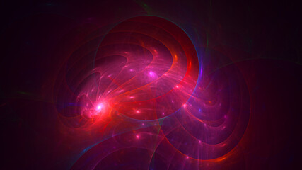 3D rendering abstract multicolor fractal light background