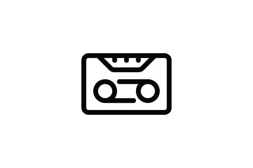 Record Studio Outline Icon - Cassette