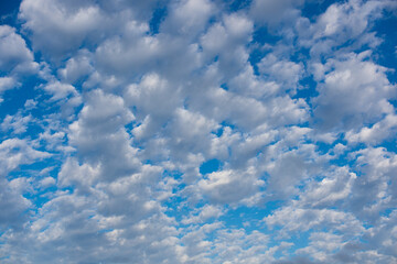 Landscape shot of clear skies with clouds