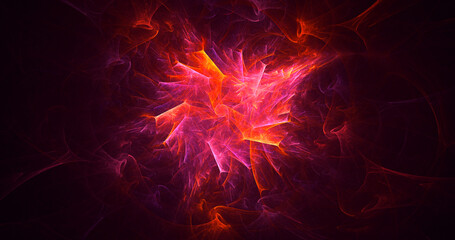 3D rendering abstract multicolor fractal light background