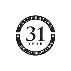 31th year anniversary logo design template