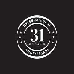 31th year anniversary logo design template