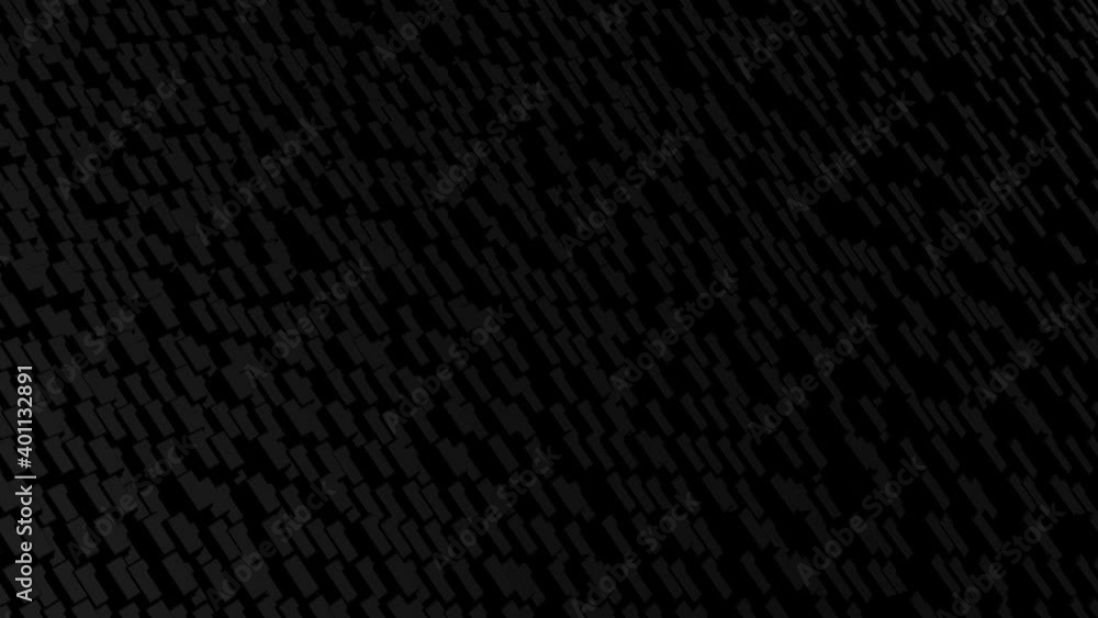 Poster 3d abstract geometric creative dark background with looping flowing animation, black columns rise an