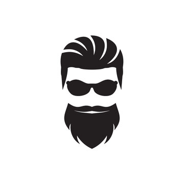 Bearded man icon logo design template