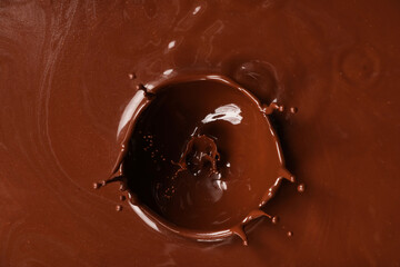 Splash of hot chocolate, top view