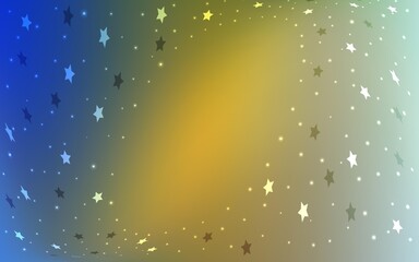 Obraz na płótnie Canvas Light Blue, Yellow vector layout with bright stars. Blurred decorative design in simple style with stars. The template can be used as a background.