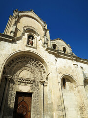Fototapeta na wymiar The Church of San Giovanni Battista (Church of Saint John Baptist) in Matera, ITALY