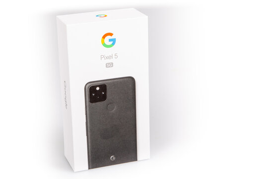 Google Pixel 5 Phone Android Smartphone Technology Hardware With Logo Brand And Text Sign On Box