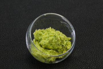Avocado guacamole sauce with chili pepper