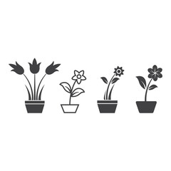 Flower pot icon design template vector isolated illustration