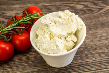 Soft cream cheese with herbs