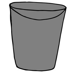 firefighter fire bucket for extinguishing fires, doodle style vector element, black outline, coloring book