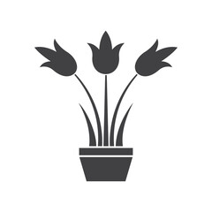 Flower pot icon design template vector isolated illustration