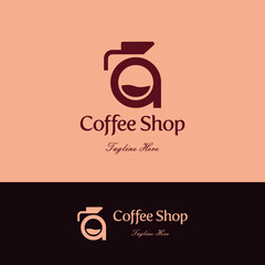 Initial letter Q for Coffee shop and store logo concept with fluid icon and teapot