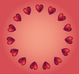 Red heart icons set vector. Decoration.