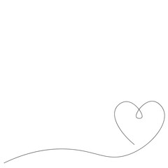 Heart line drawing background, vector illustration