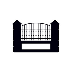 Fence gate icon design template vector isolated illustration