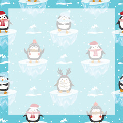 Printable notepad or sticky note for digital papers, journal and printable planners - Happy Penguin Note Collection