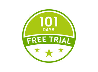 101 days free trial. 101 day Free trial badges