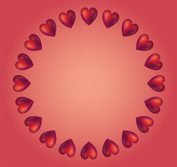 Red heart icons set vector. Decoration.