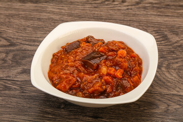 Eggplant saute with tomato and herbs