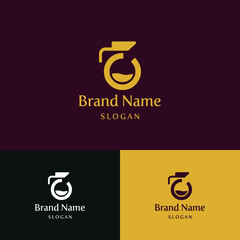 Initial letter U for Coffee shop and store logo concept with fluid icon and teapot