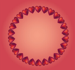 Red heart icons set vector. Decoration.