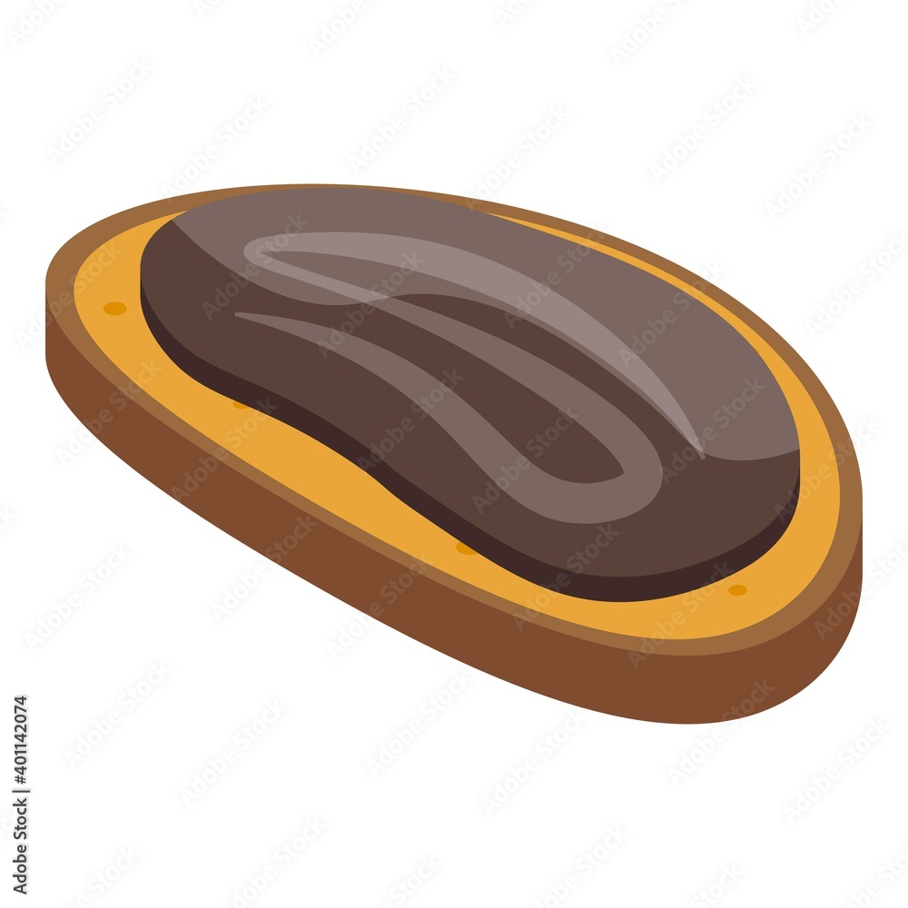 Poster chocolate paste bread icon. isometric of chocolate paste bread vector icon for web design isolated o
