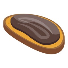 Chocolate paste bread icon. Isometric of chocolate paste bread vector icon for web design isolated on white background