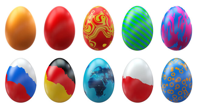 East eggs set 3D Illustration