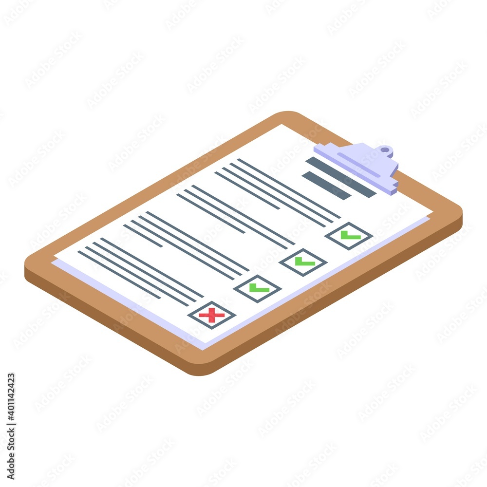 Poster clipboard assignment icon. isometric of clipboard assignment vector icon for web design isolated on 