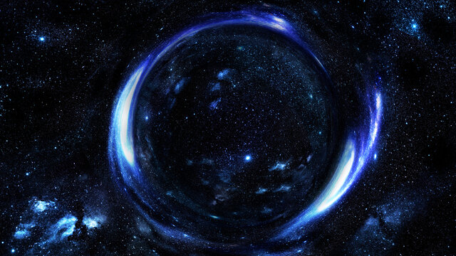 Black hole in the space 3D Illustration
