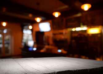 dark brown top of bar and free space for your glass