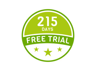 215 days free trial. 215 day Free trial badges