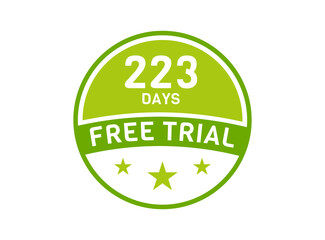 223 days free trial. 223 day Free trial badges