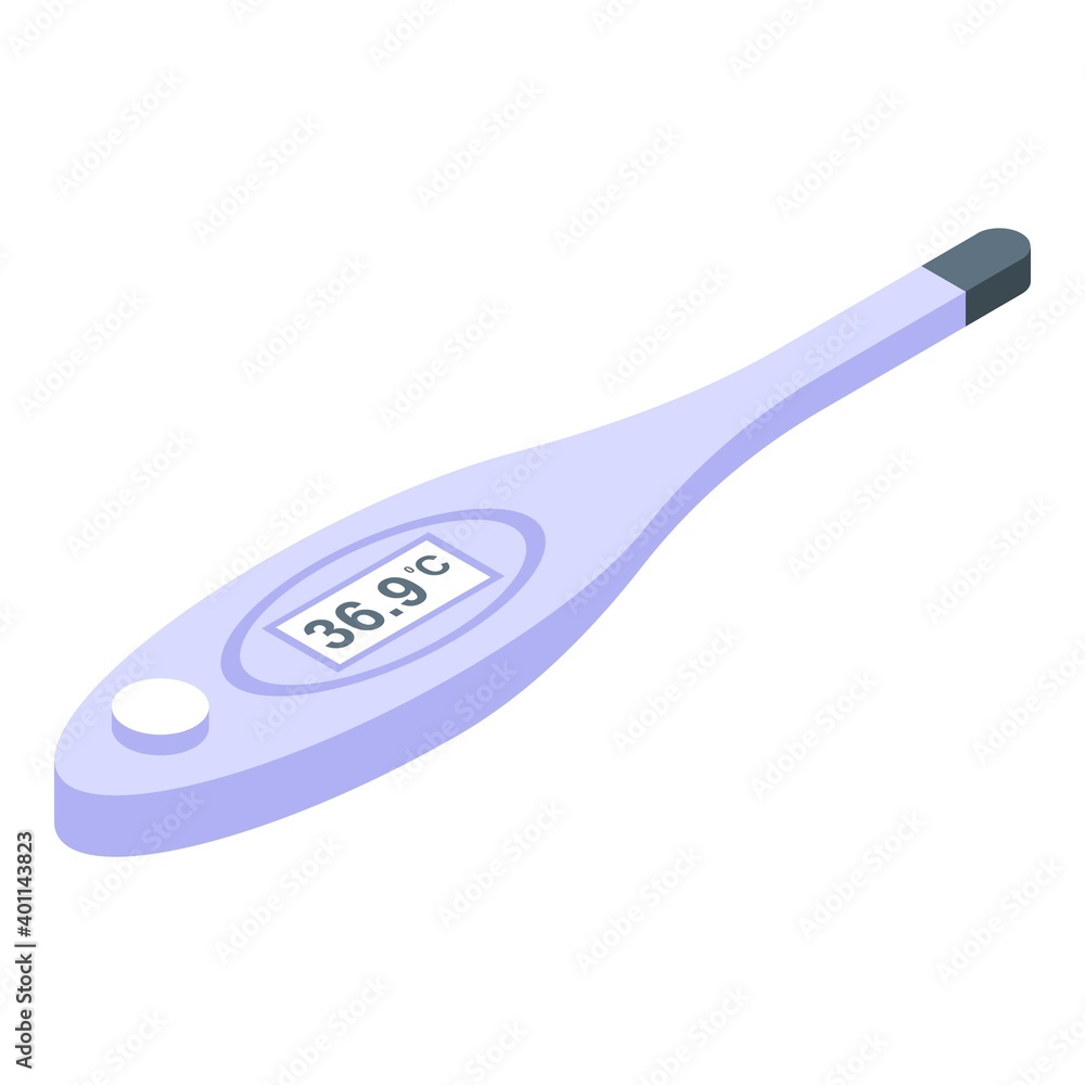 Poster indicator digital thermometer icon. isometric of indicator digital thermometer vector icon for web d