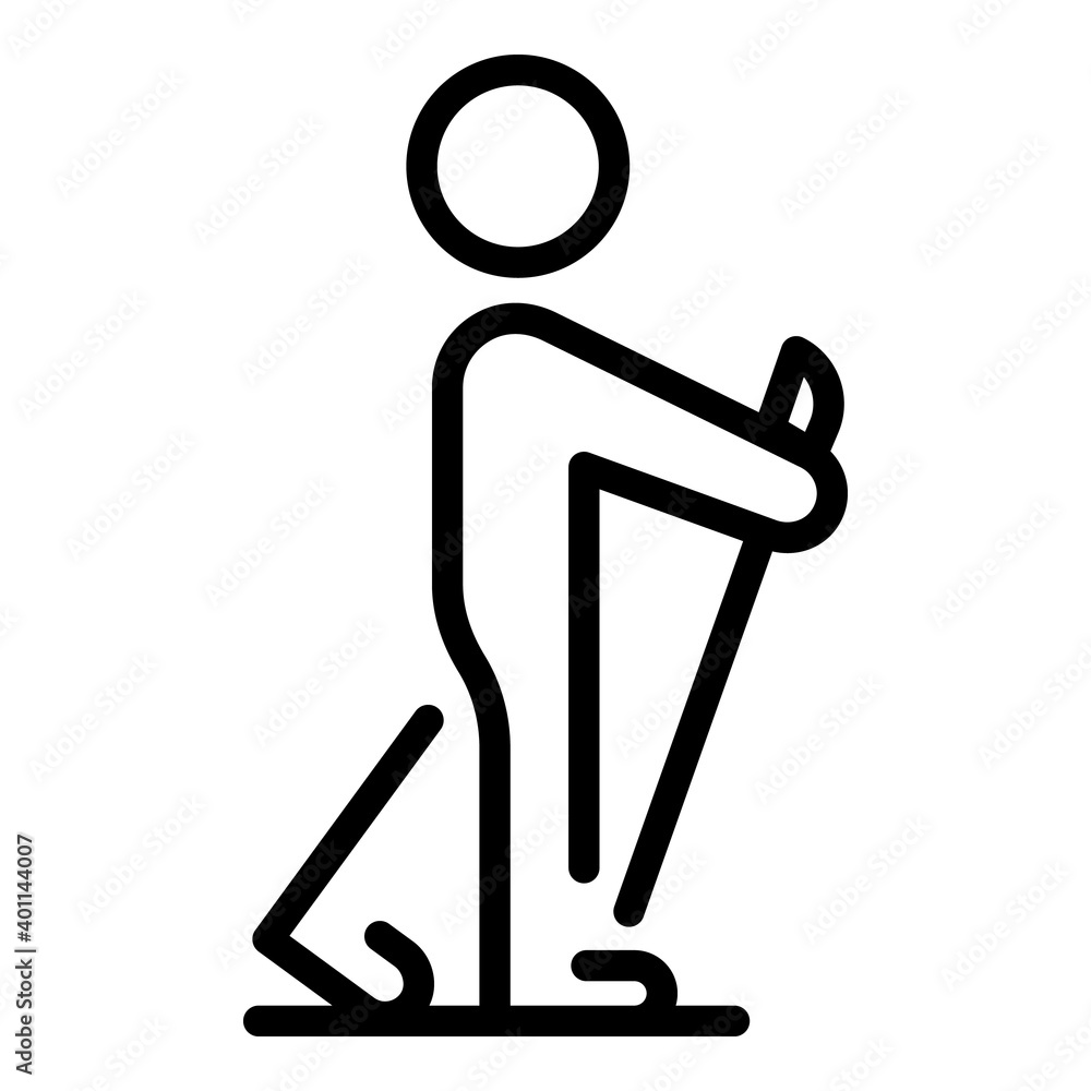 Poster active nordic walking icon. outline active nordic walking vector icon for web design isolated on whi