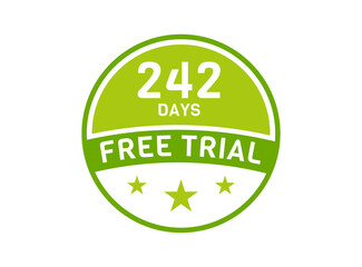242 days free trial. 242 day Free trial badges