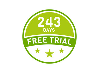 243 days free trial. 243 day Free trial badges