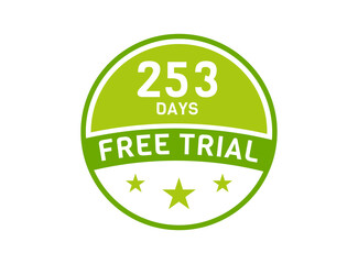 253 days free trial. 253 day Free trial badges