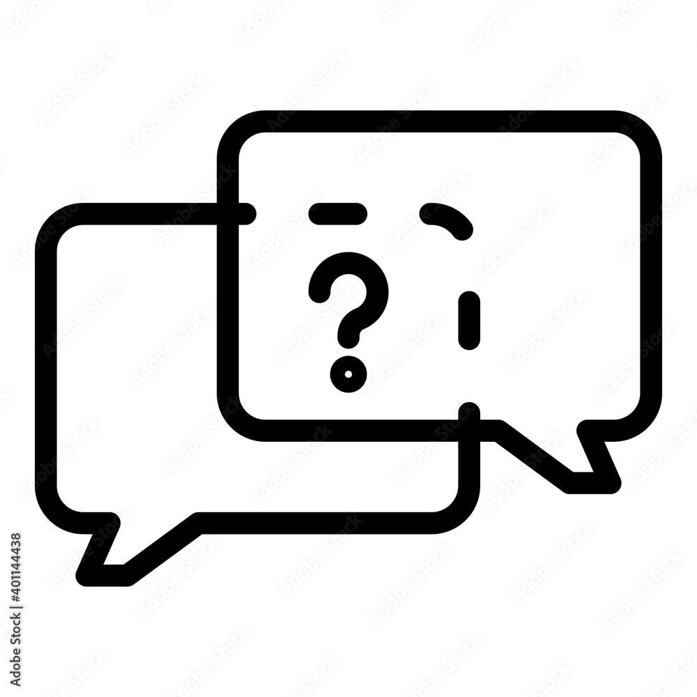 Aufkleber question discussion chat icon. outline question discussion chat vector icon for web design isolated 